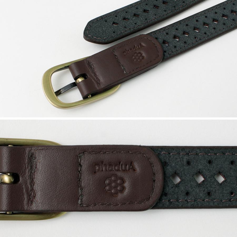 phaduA（パ・ドゥア） サイズレス パンチングレザーベルト / メンズ レディース ユニセックス 細い 牛革 本革 | ROCOCO | 08