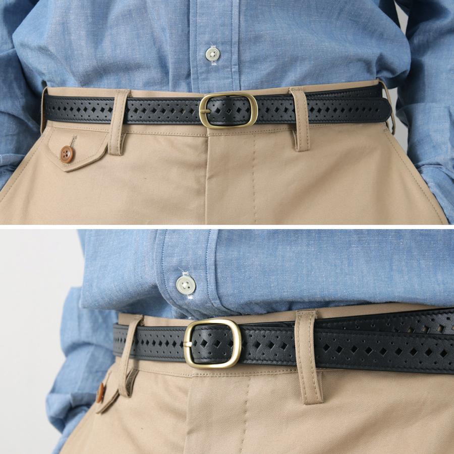 phaduA（パ・ドゥア） サイズレス パンチングレザーベルト / メンズ レディース ユニセックス 細い 牛革 本革 | ROCOCO | 11