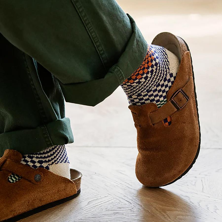 ROTOTO（ロトト） チェック＆ステップ ソックス R1549 / 靴下 クルーソックス ジャガード 柄 コットン 日本製 | ROTOTO | 07