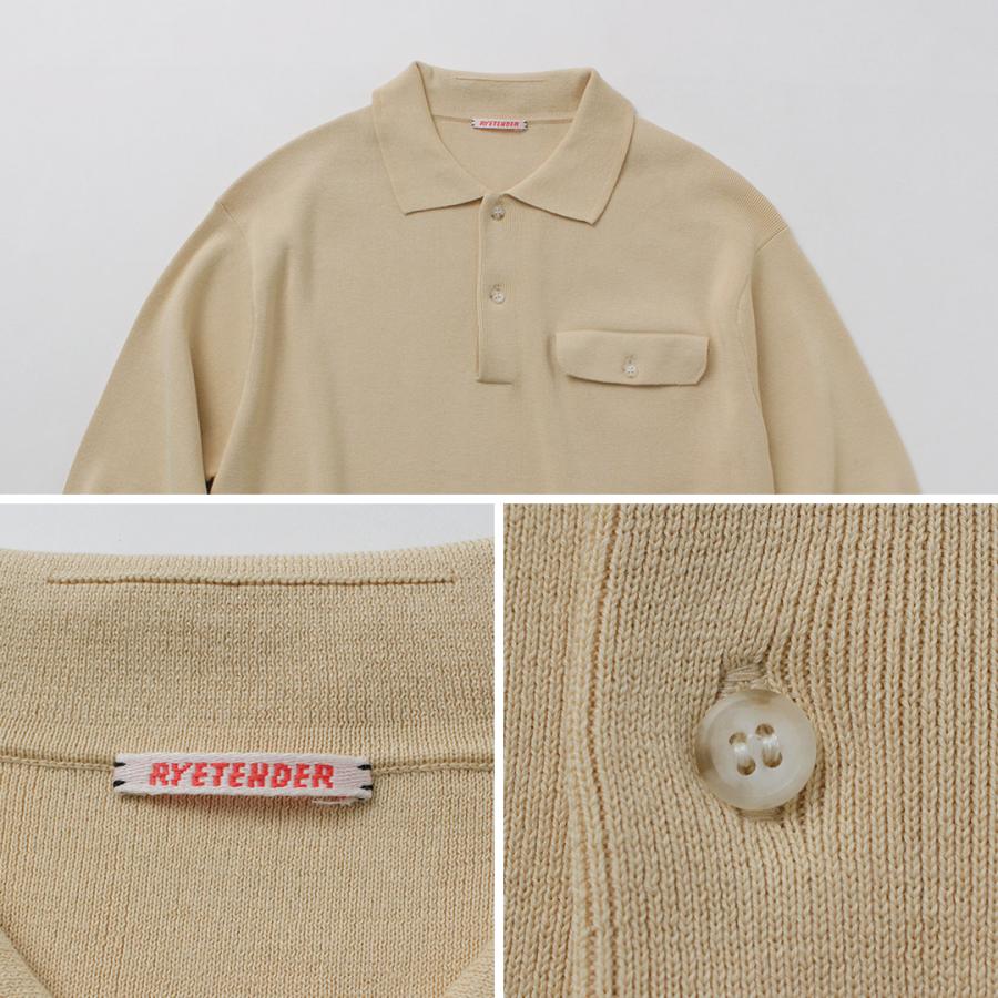 RYE TENDER（ライテンダー） マレー ニットポロ / メンズ トップス ポロシャツ 長袖 綿 無地 MURRAY POLO | RYE TENDER | 16