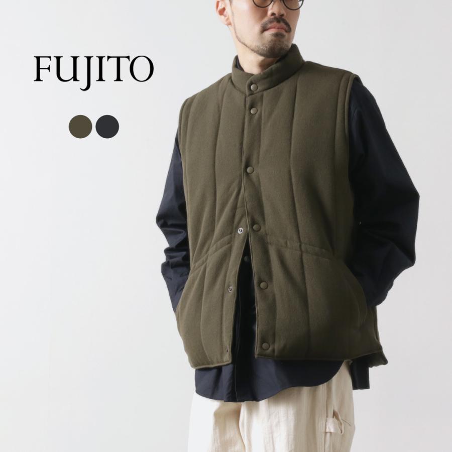 FUJITO（フジト） スキーベスト ウールサージ / メンズ アウター ベスト 前開き 中綿 日本製 Ski Vest | FUJITO