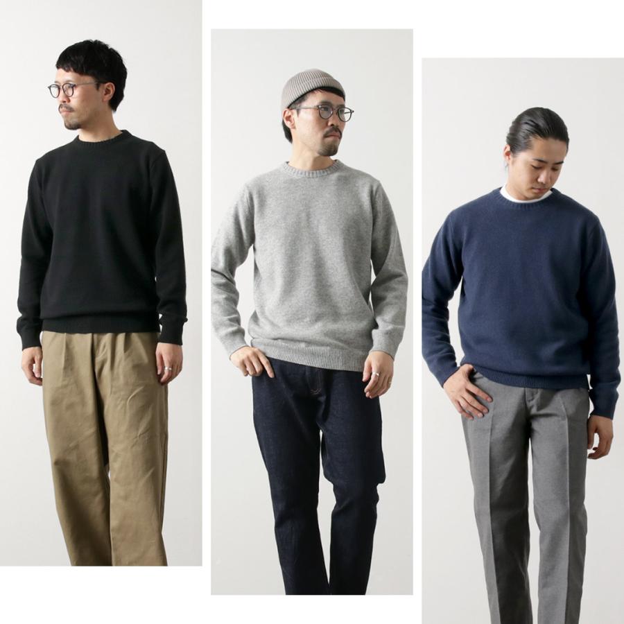 MOONCASTLE（ムーンキャッスル） カシミア シルク ラムウール クルーネックニット / メンズ 長袖 日本製 | MOONCASTLE | 13