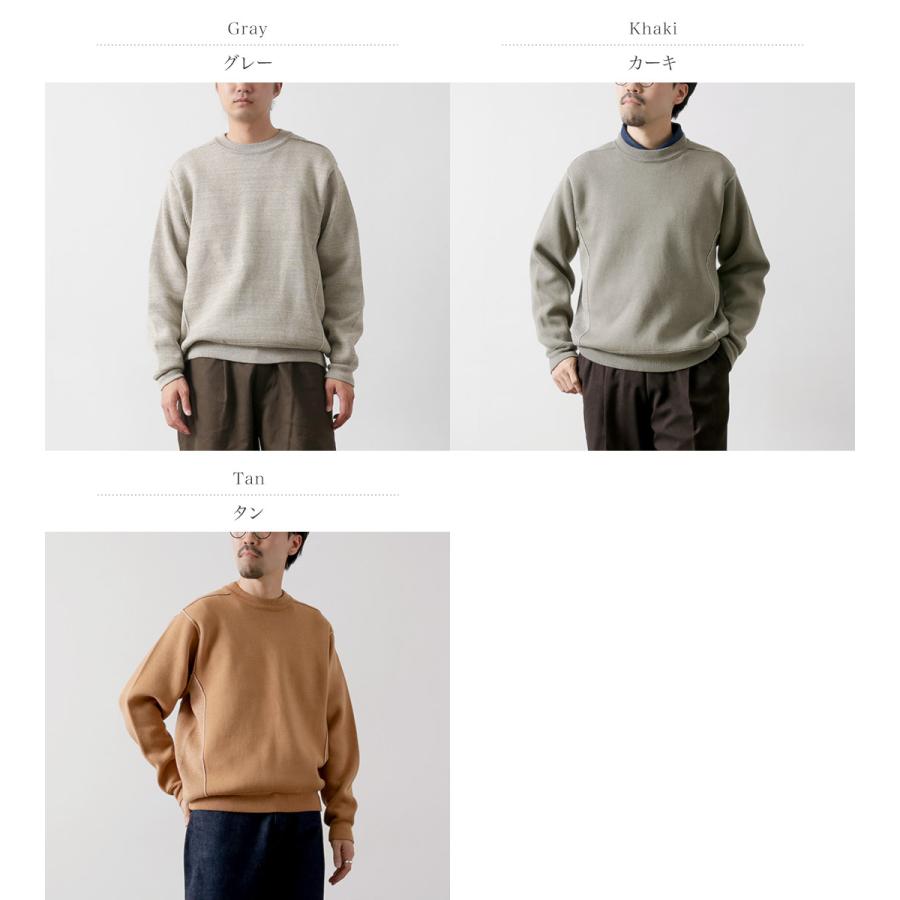 UNDYED（アンダイド） ニット ダブルフェイス トリムクルー カラード オーガニックコットン / スウェット クルーネック メンズ | UNDYED | 04