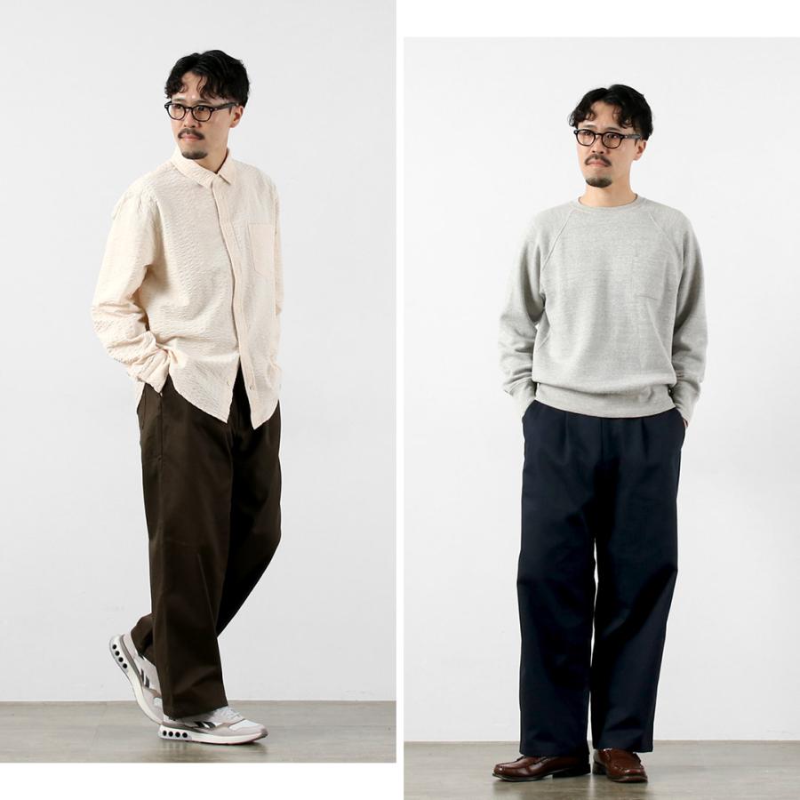 RE MADE IN TOKYO JAPAN（アールイー） コットンハードカルゼ タックワイドパンツ / ボトムス ウエストゴム テーパード 3324A-BT | Re made in tokyo japan | 15