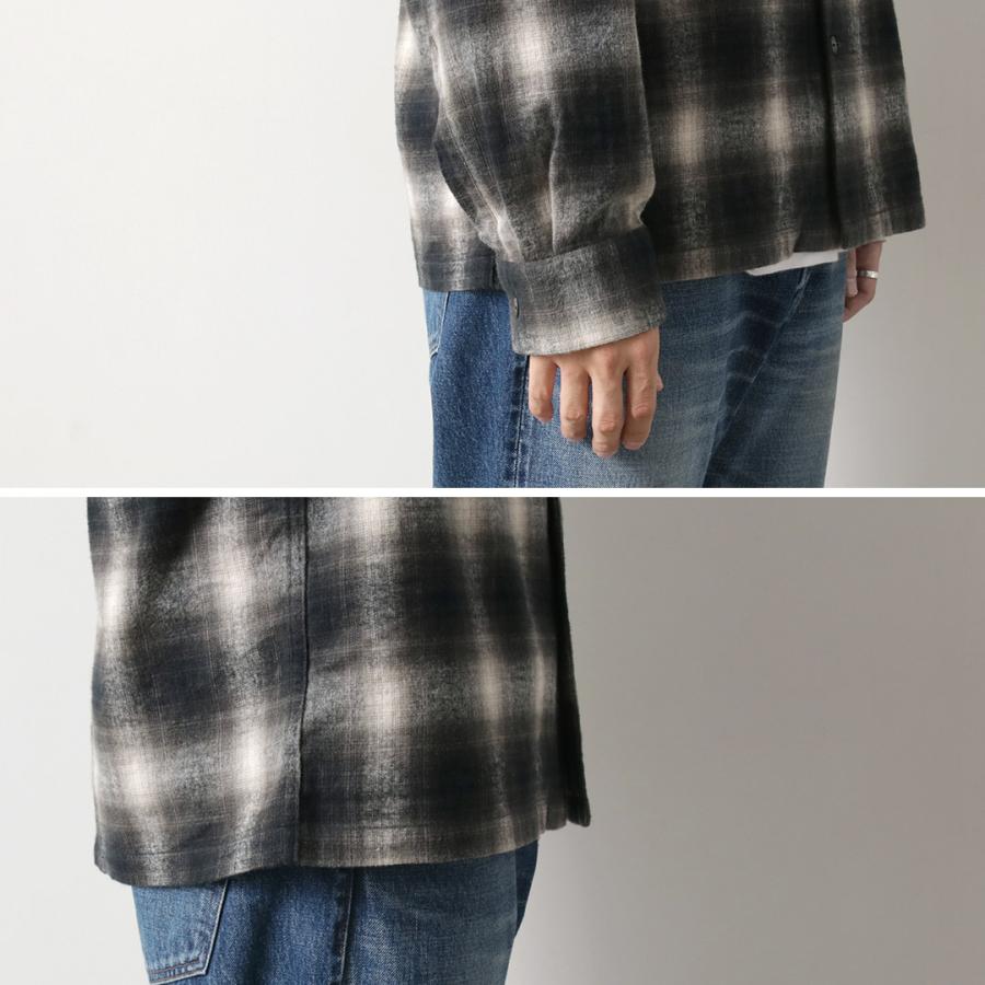 FOB FACTORY（FOBファクトリー） F3505 ネルオープンカラーシャツ / メンズ 長袖 柄 オンブレチェック コットン | FOB FACTORY | 13