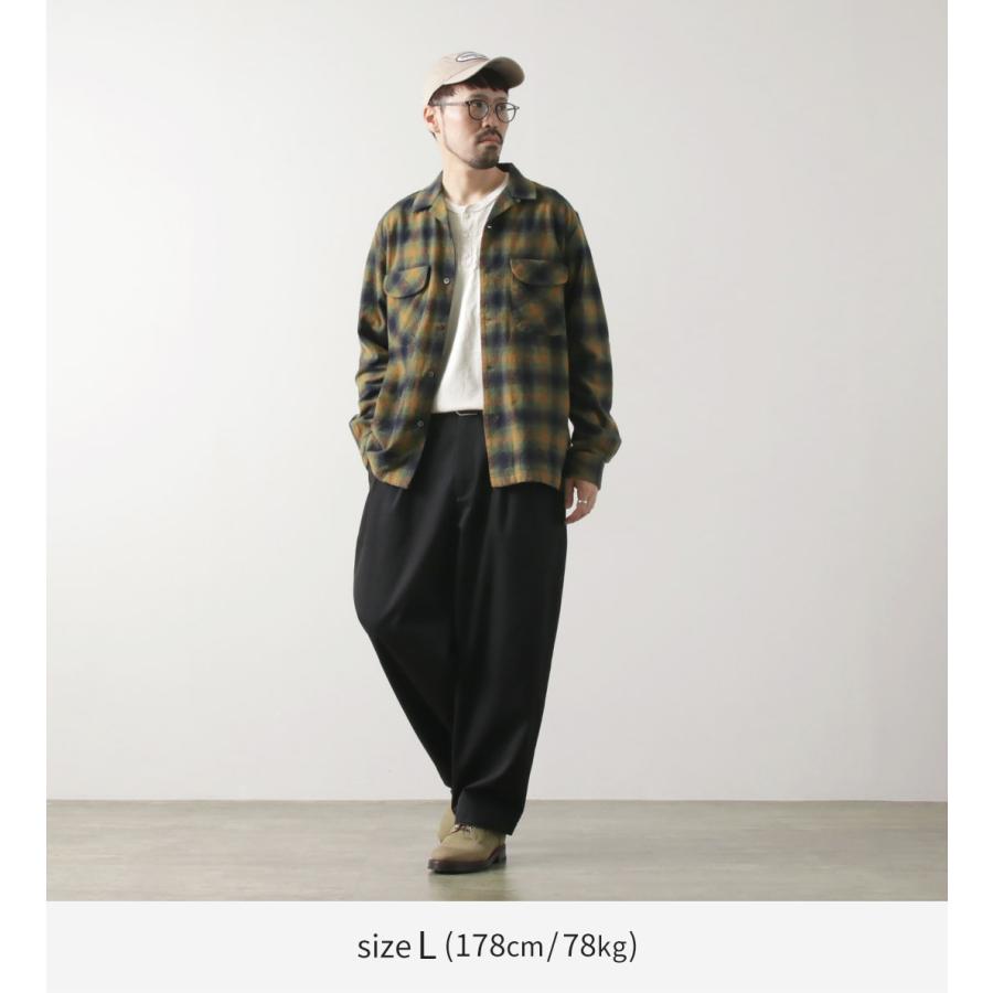 FOB FACTORY（FOBファクトリー） F3505 ネルオープンカラーシャツ / メンズ 長袖 柄 オンブレチェック コットン | FOB FACTORY | 05