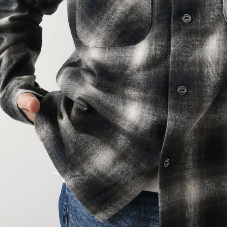 FOB FACTORY（FOBファクトリー） F3505 ネルオープンカラーシャツ / メンズ 長袖 柄 オンブレチェック コットン | FOB FACTORY | 08