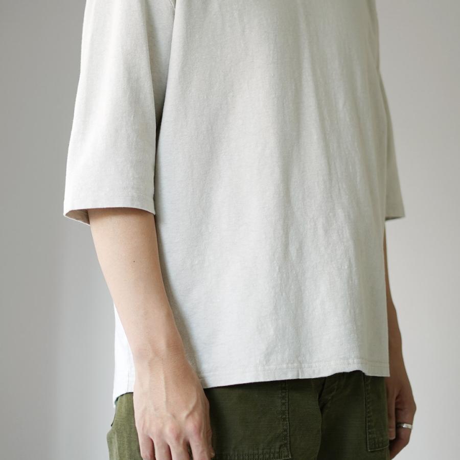 KEMA DESIGNS（ケマデザインズ） リネンコットン キーネックTシャツ / メンズ カットソー 半端丈 七分袖 天然素材 麻 コットン | kema designs | 14