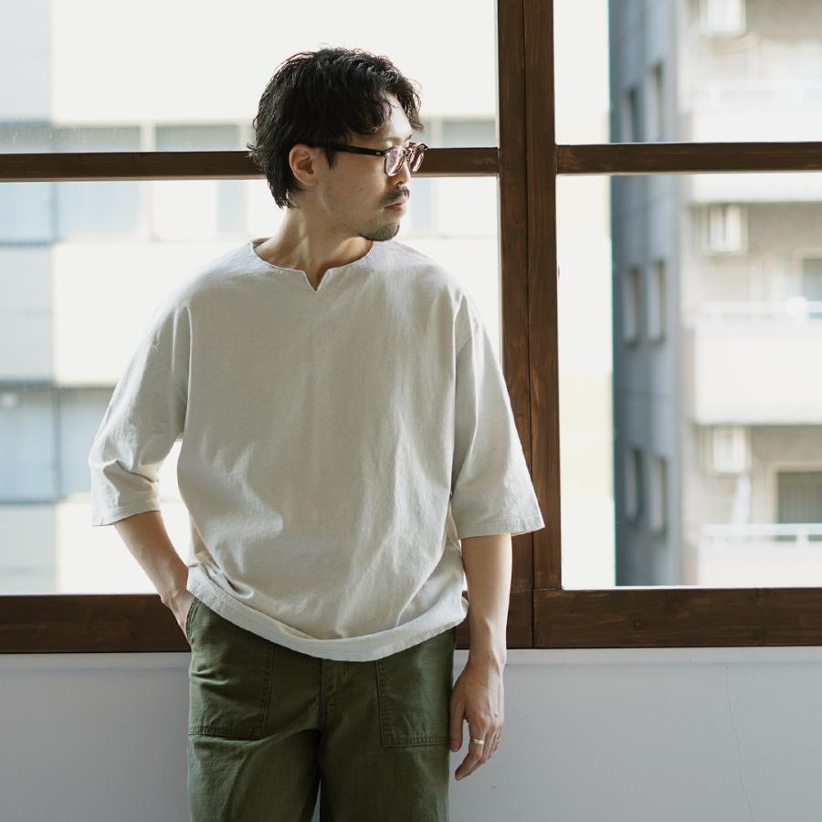 KEMA DESIGNS（ケマデザインズ） ヘンプコットン キーネックTシャツ 日本製 / メンズ カットソー Hemp/Cotton Key-Neck Tee | kema designs | 21