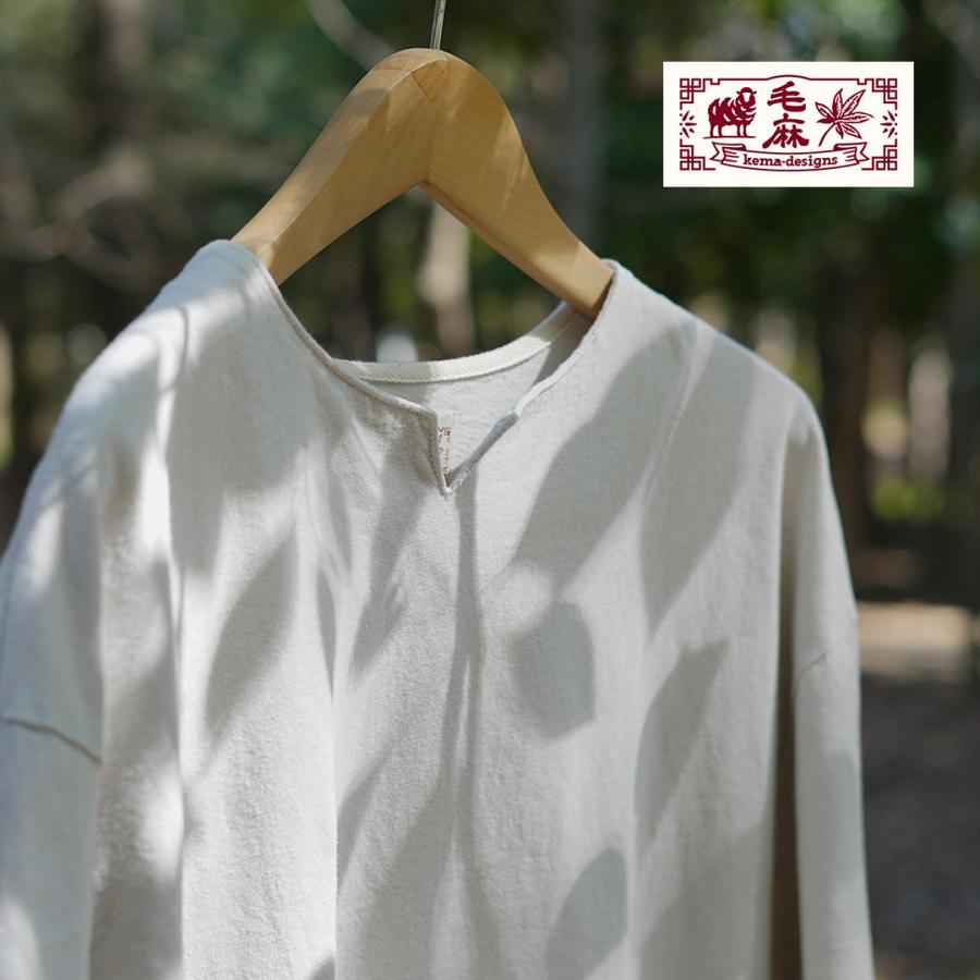 KEMA DESIGNS（ケマデザインズ） リネンコットン キーネックTシャツ / メンズ カットソー 半端丈 七分袖 天然素材 麻 コットン | kema designs | 08