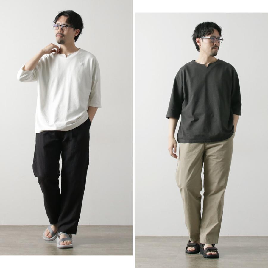KEMA DESIGNS（ケマデザインズ） リネンコットン キーネックTシャツ / メンズ カットソー 半端丈 七分袖 天然素材 麻 コットン | kema designs | 09