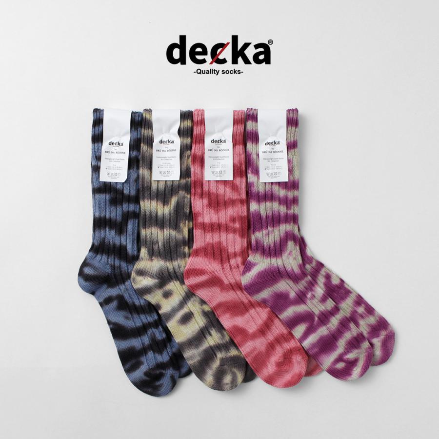 DECKA QUALITY SOCKS（デカ） ヘビーウエイト タイダイソックス / メンズ 靴下 厚手 クルーソックス 日本製 SHOWATABE | decka Quality socks
