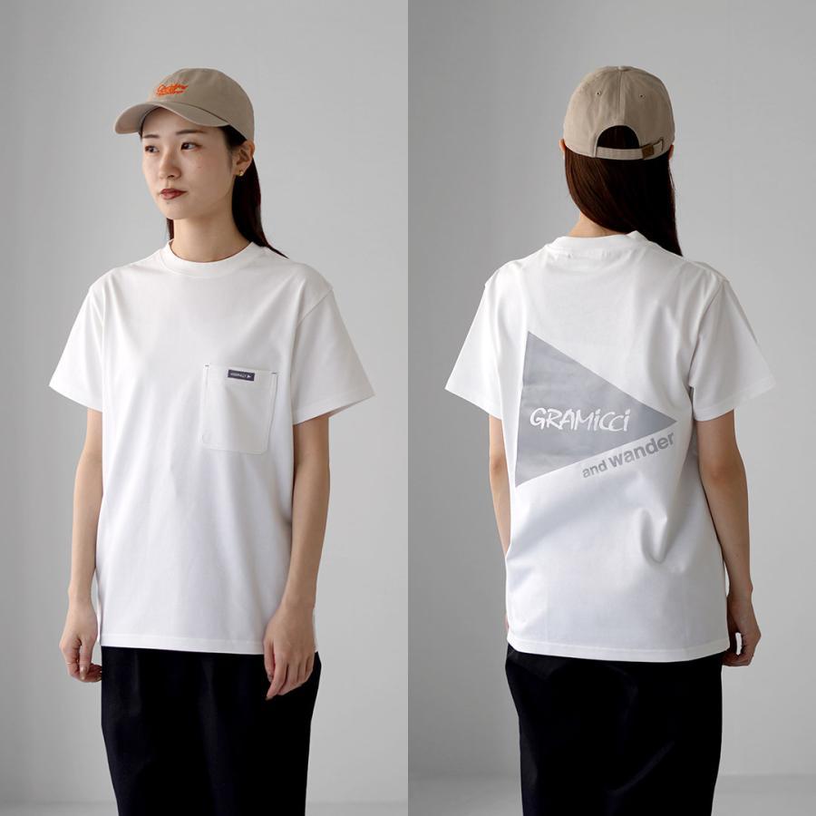 AND WANDER（アンドワンダー） グラミチ バックプリント TEE / Tシャツ COOL MAX 半袖 クルーネック 吸水速乾 ストレッチ アウトドア | and wander | 15