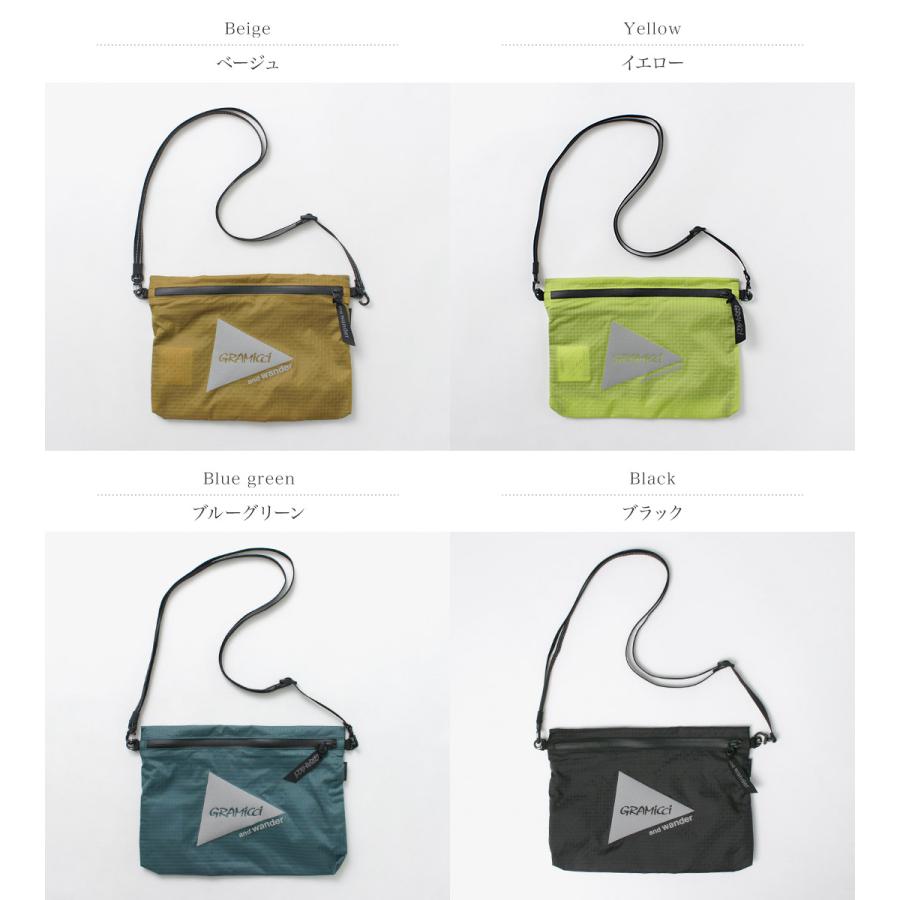 AND WANDER（アンドワンダー） グラミチ ナイロンサコッシュ / ポーチ 撥水 バッグ ナイロン アウトドア レジャー 肩掛け | and wander | 05