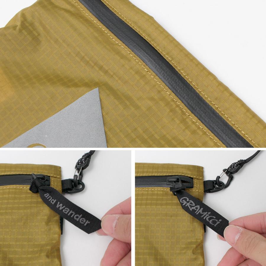 AND WANDER（アンドワンダー） グラミチ ナイロンサコッシュ / ポーチ 撥水 バッグ ナイロン アウトドア レジャー 肩掛け | and wander | 13