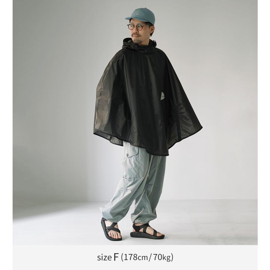 AND WANDER（アンドワンダー） シル ポンチョ / レインコート レインウェア 自転車 雨合羽 アウトドア フェス レジャー | and wander | 05