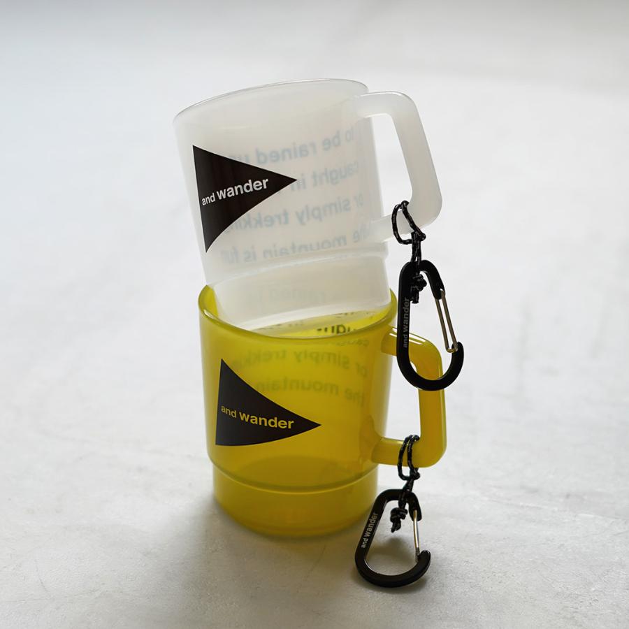 AND WANDER（アンドワンダー） ロゴ PPマグカップ / コップ プラスチック 軽量 アウトドア レジャー キャンプ カラビナ BPAフリー | and wander | 17