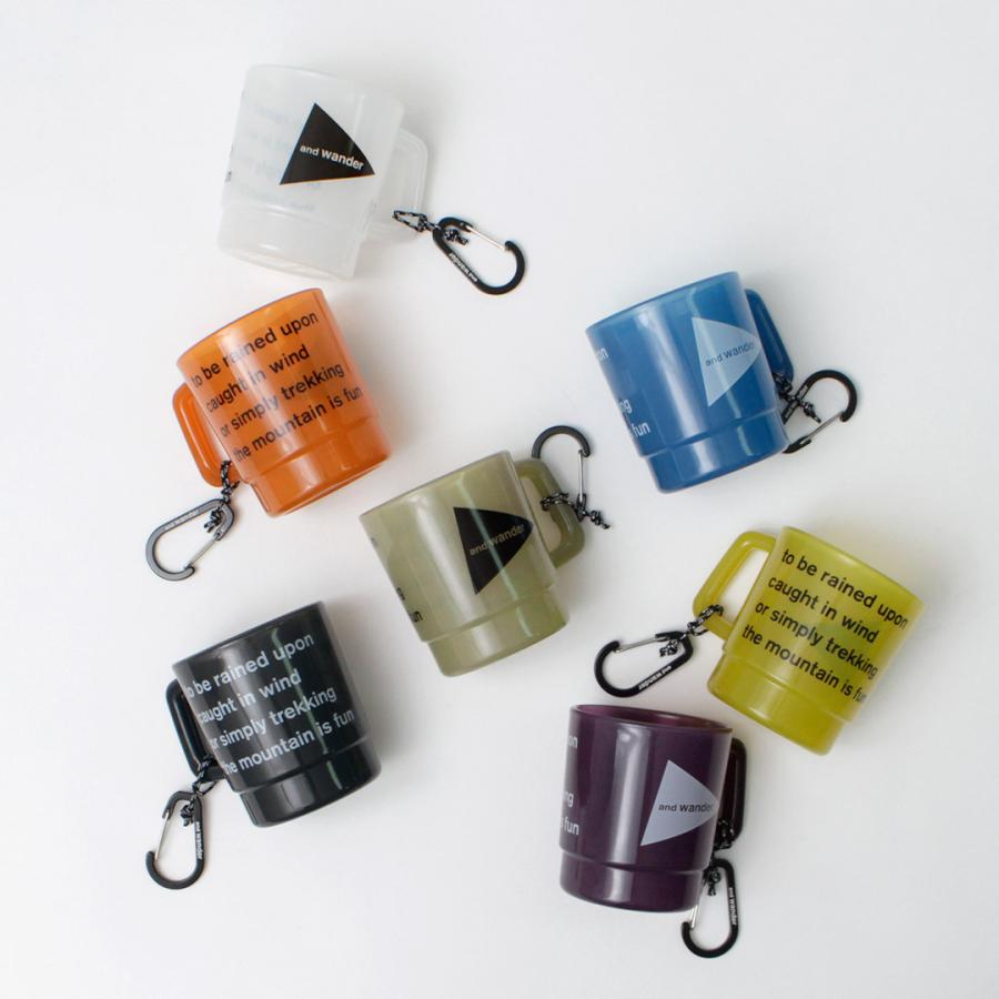 AND WANDER（アンドワンダー） ロゴ PPマグカップ / コップ プラスチック 軽量 アウトドア レジャー キャンプ カラビナ BPAフリー | and wander | 10