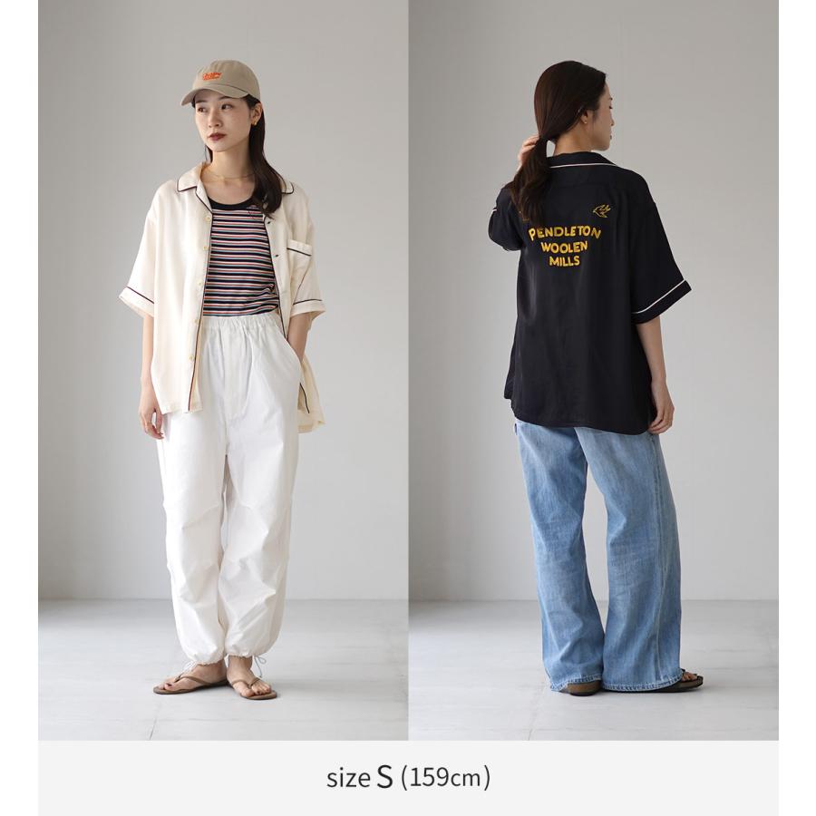 PENDLETON（ペンドルトン） パイピング エンブロイダリー オープンカラーシャツ / 半袖 レーヨン サテン 接触冷感 メンズ レディース | PENDLETON | 06