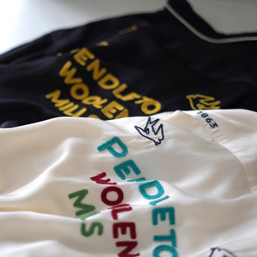 PENDLETON（ペンドルトン） パイピング エンブロイダリー オープンカラーシャツ / 半袖 レーヨン サテン 接触冷感 メンズ レディース | PENDLETON | 08