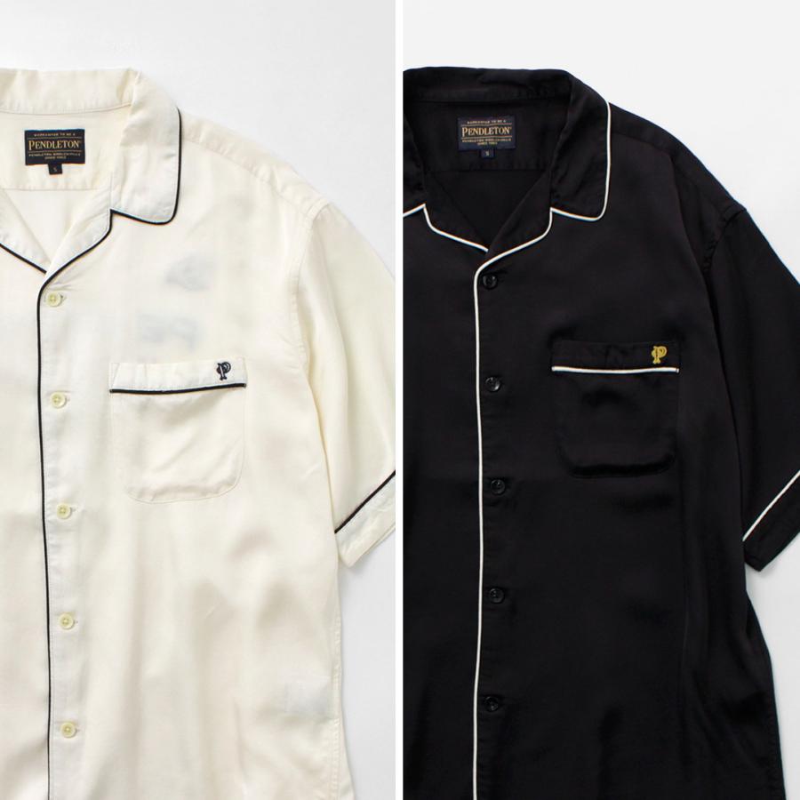 PENDLETON（ペンドルトン） パイピング エンブロイダリー オープンカラーシャツ / 半袖 レーヨン サテン 接触冷感 メンズ レディース | PENDLETON | 10