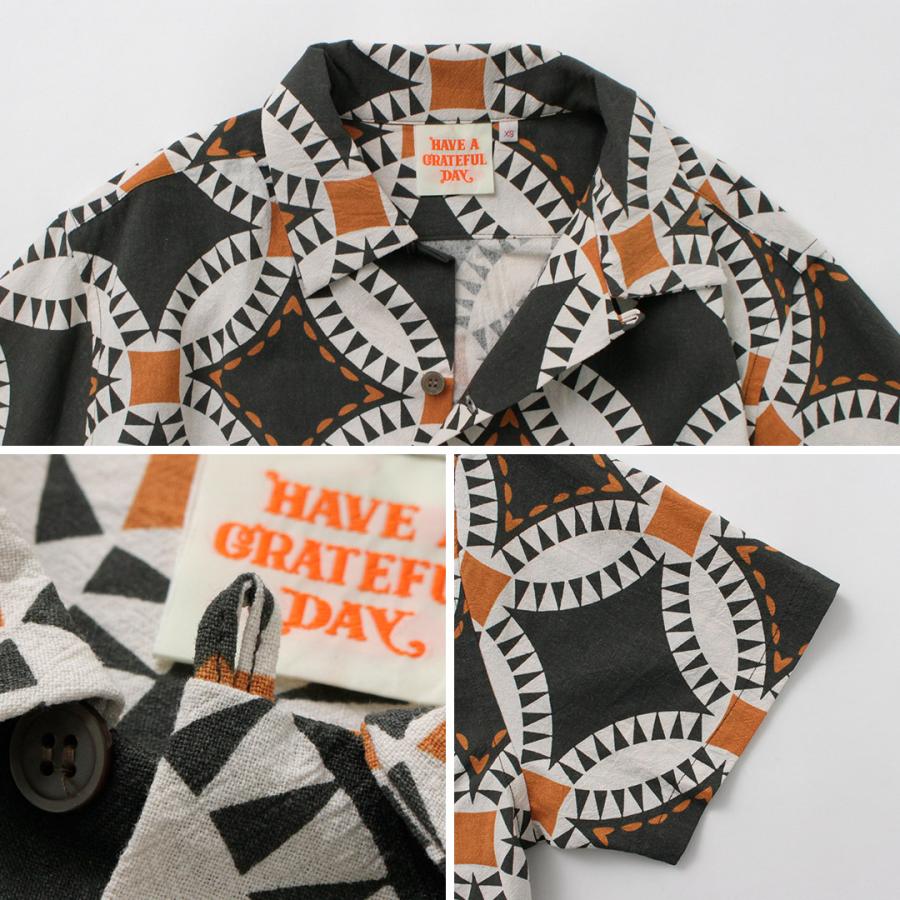 HAVE A GRATEFUL DAY（ハブアグレイトフルデイ） オープンカラー S/S シャツ ヴィンテージ キルトプリント / メンズ レディース | HAVE A GOOD DAY | 17