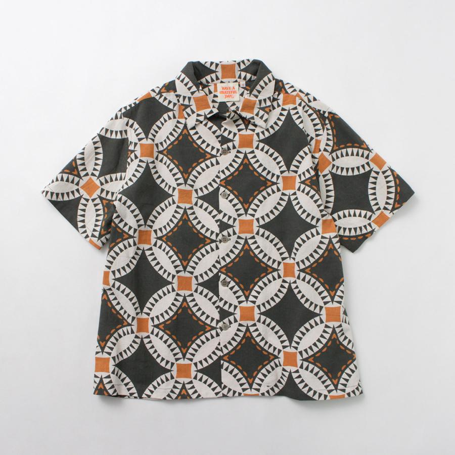 HAVE A GRATEFUL DAY（ハブアグレイトフルデイ） オープンカラー S/S シャツ ヴィンテージ キルトプリント / メンズ レディース | HAVE A GOOD DAY | 04