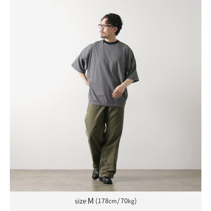 HANDVAERK（ハンドバーク） ショートスリーブ テーパード ビッグTシャツ ボーダー / メンズ 半袖 コットン 綿 ワイド | handvaerk | 05