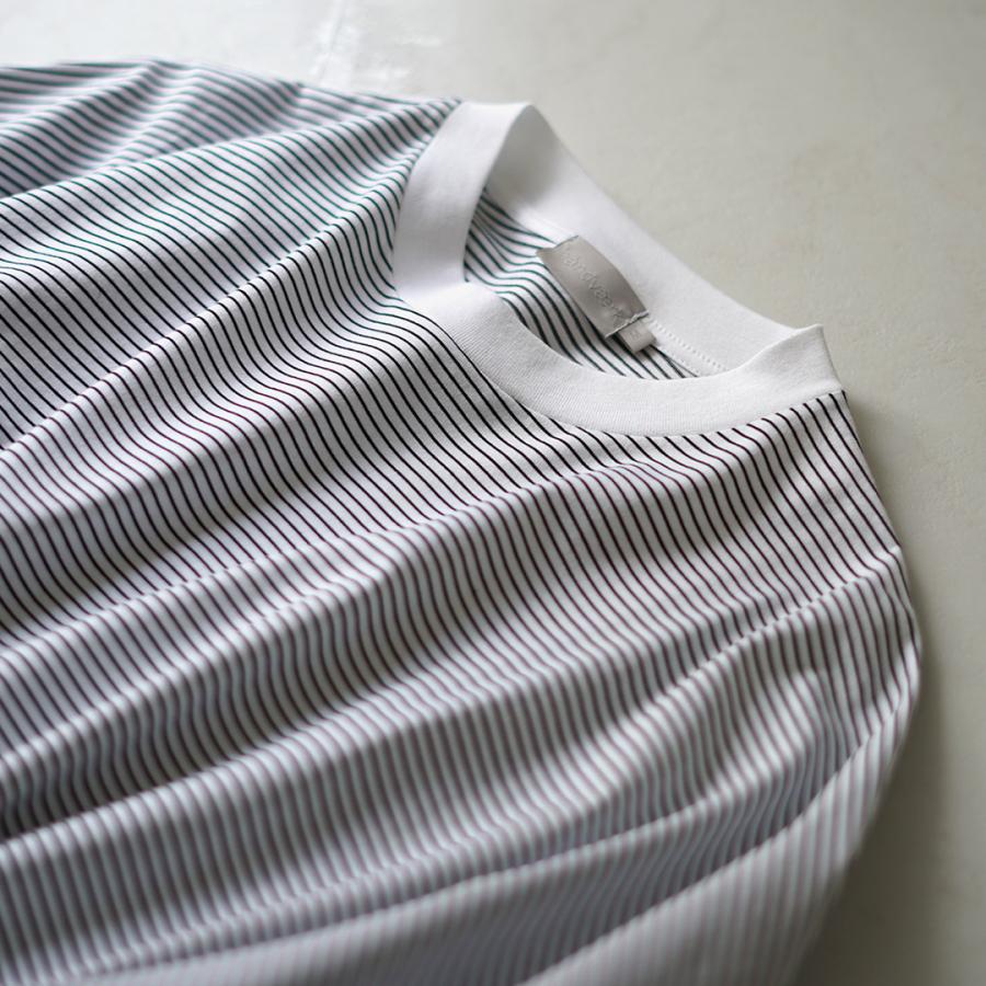 HANDVAERK（ハンドバーク） ショートスリーブ テーパード ビッグTシャツ ボーダー / メンズ 半袖 コットン 綿 ワイド | handvaerk | 09