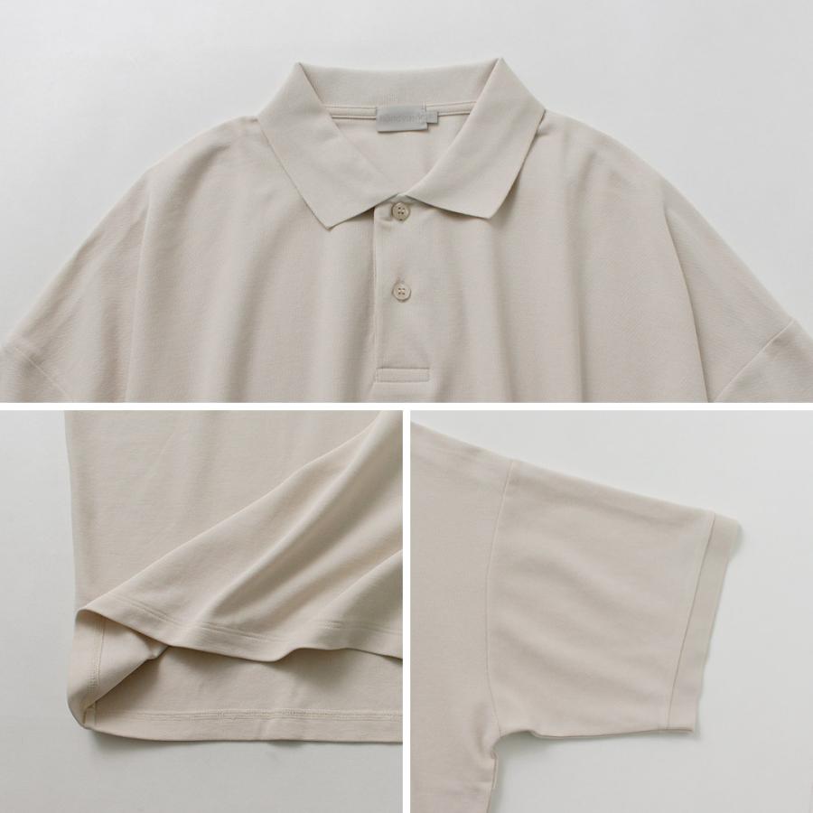 HANDVAERK（ハンドバーク） 鹿の子 ショートスリーブ テーパード ビッグポロシャツ / メンズ 半袖 ピマ ピケコットン 綿 無地 ワイド | handvaerk | 16