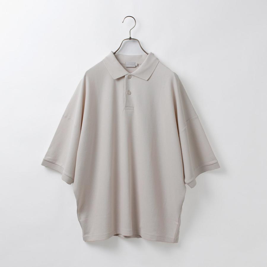 HANDVAERK（ハンドバーク） 鹿の子 ショートスリーブ テーパード ビッグポロシャツ / メンズ 半袖 ピマ ピケコットン 綿 無地 ワイド | handvaerk | 05