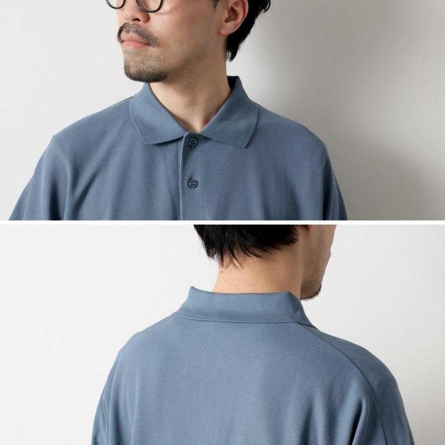 HANDVAERK（ハンドバーク） 鹿の子 ショートスリーブ テーパード ビッグポロシャツ / メンズ 半袖 ピマ ピケコットン 綿 無地 ワイド | handvaerk | 10