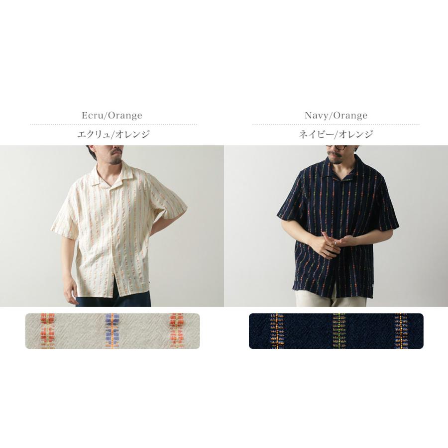 【NAVY】ロンドンストライプ ショートスリーブ カッタウェイカラーシャツ BEAMS F（ビームスF）ロンドンストライプ ショートスリーブ カッタ