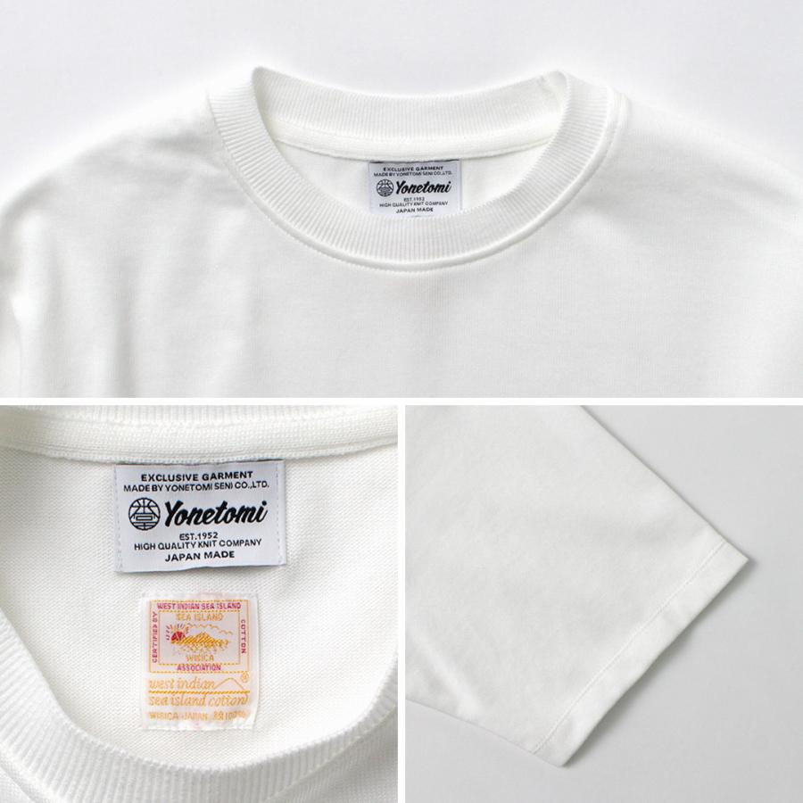 YONETOMI NEW BASIC（ヨネトミニューベーシック） リジッド シーアイランドコットン 横丸胴 ニットTシャツ / メンズ 半袖の画像