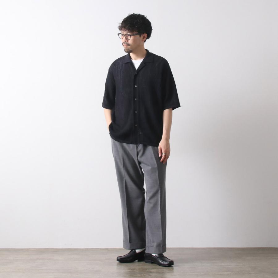 YONETOMI NEW BASIC（ヨネトミニューベーシック） コットン スカシ ニット シャツ / メンズ 半袖 綿 日本製 サマーニット | Yonetomi NEW BASIC | 15