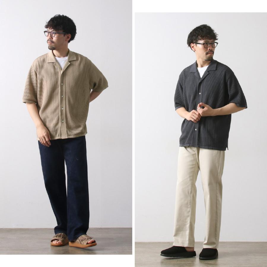 YONETOMI NEW BASIC（ヨネトミニューベーシック） コットン スカシ ニット シャツ / メンズ 半袖 綿 日本製 サマーニット | Yonetomi NEW BASIC | 16