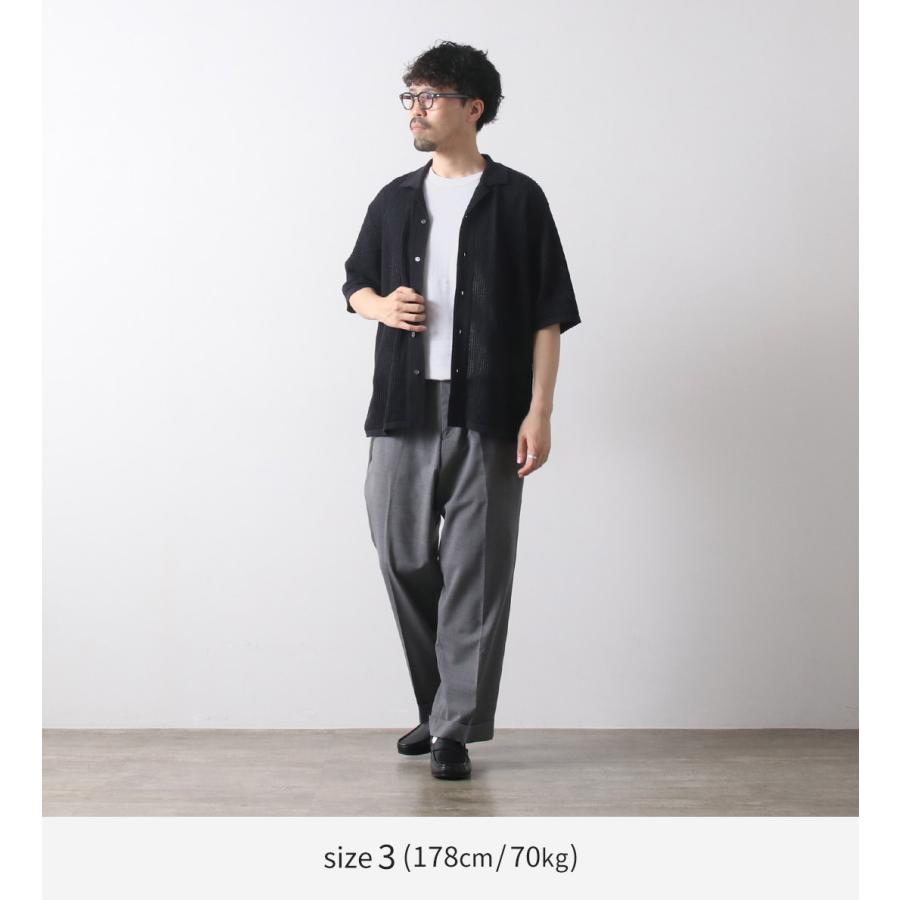 YONETOMI NEW BASIC（ヨネトミニューベーシック） コットン スカシ ニット シャツ / メンズ 半袖 綿 日本製 サマーニット | Yonetomi NEW BASIC | 06