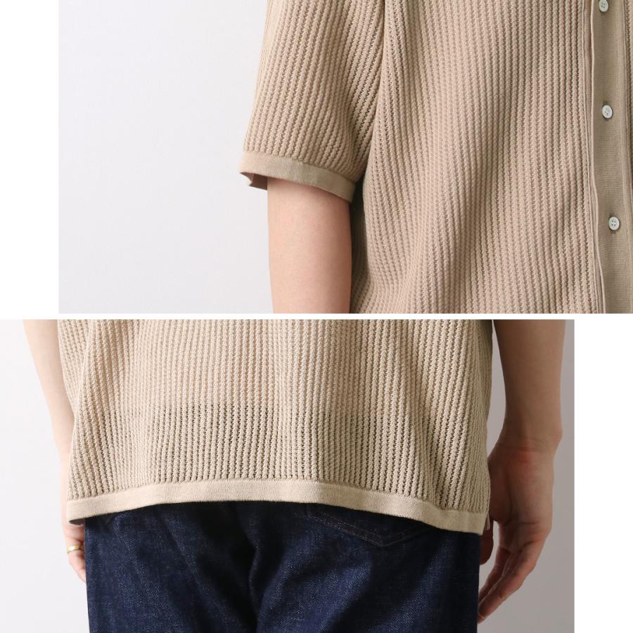 YONETOMI NEW BASIC（ヨネトミニューベーシック） コットン スカシ ニット シャツ / メンズ 半袖 綿 日本製 サマーニット | Yonetomi NEW BASIC | 12