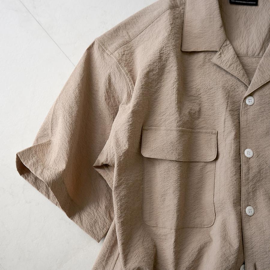 THOUSAND MILE（サウザンドマイル） ショートスリーブシャツ シアサッカー / メンズ トップス オープンカラー 開襟 半袖 無地 | THOUSAND MILE | 09