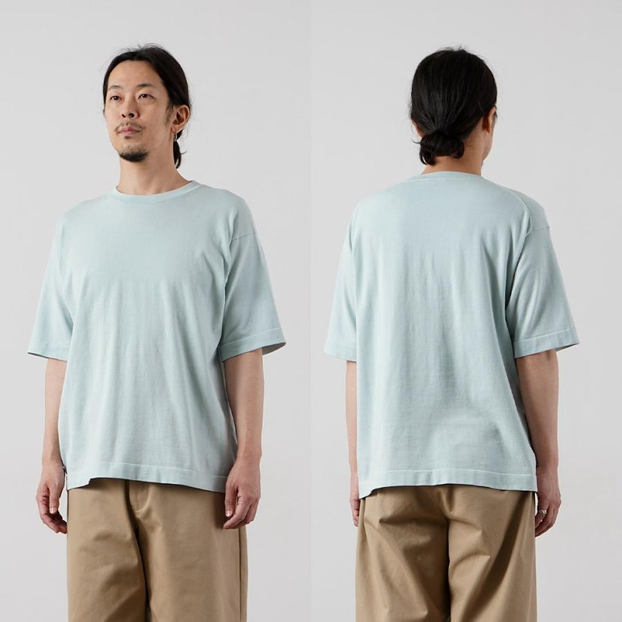 RYE TENDER（ライテンダー） センターティー ソリッド ニットTシャツ / メンズ サマーニット コットン 半袖 無地 | RYE TENDER | 22