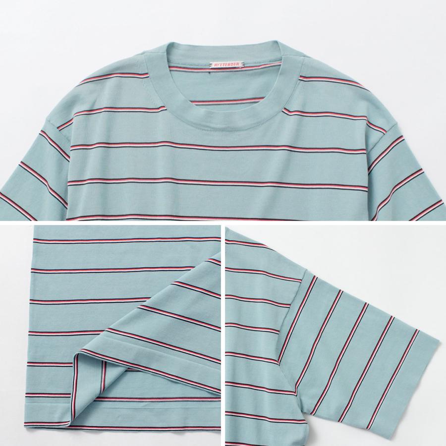 RYE TENDER（ライテンダー） センターティー ストライプ / メンズ 半袖 ニット コットン CENTRE TEE - STRIPE | RYE TENDER | 19