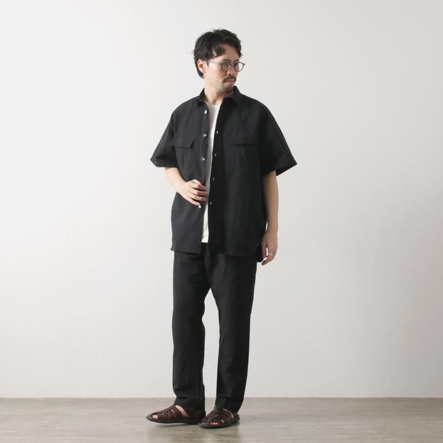 FUJITO（フジト） リネン×コットン シアサッカー ファティーグシャツ