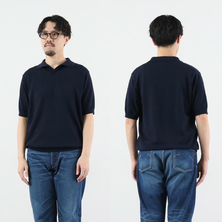 FUJITO（フジト） コットンシルク スキッパーポロ ポロシャツ 日本製 / メンズ ポロシャツ ニット トップス カットソー 半袖 | FUJITO | 14