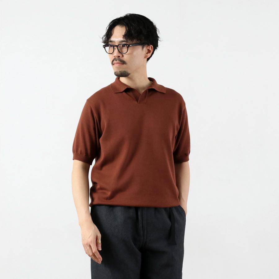 FUJITO（フジト） コットンシルク スキッパーポロ ポロシャツ 日本製 / メンズ ポロシャツ ニット トップス カットソー 半袖 | FUJITO | 15