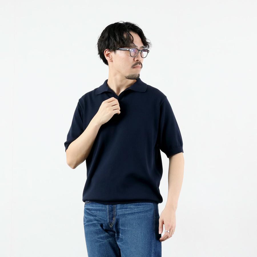 FUJITO（フジト） コットンシルク スキッパーポロ ポロシャツ 日本製 / メンズ ポロシャツ ニット トップス カットソー 半袖 | FUJITO | 16