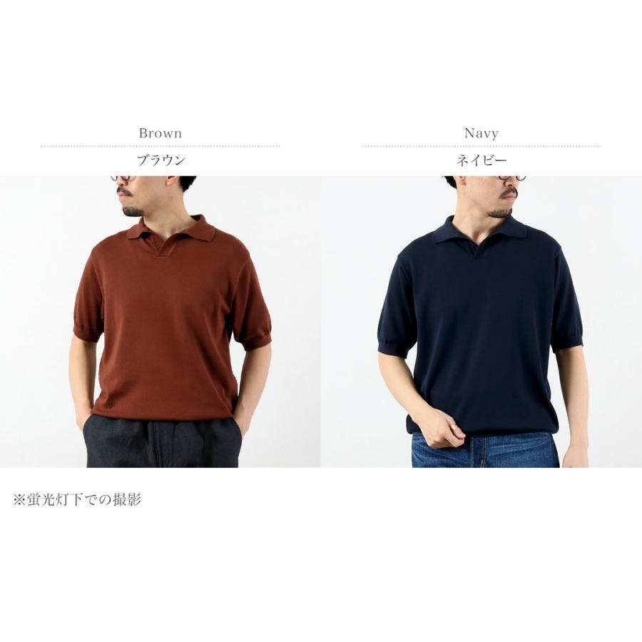 FUJITO（フジト） コットンシルク スキッパーポロ ポロシャツ 日本製 / メンズ ポロシャツ ニット トップス カットソー 半袖 | FUJITO | 03