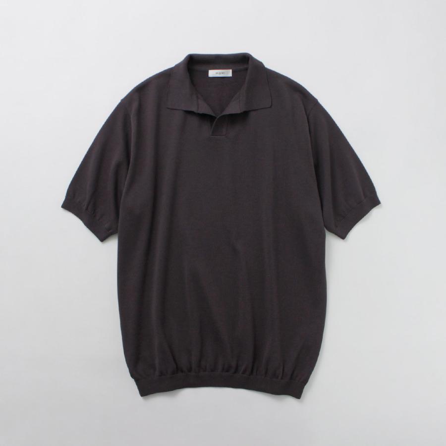 FUJITO（フジト） コットンシルク スキッパーポロ / メンズ ニット トップス カットソー 半袖 Knit Skipper Polo | FUJITO | 04