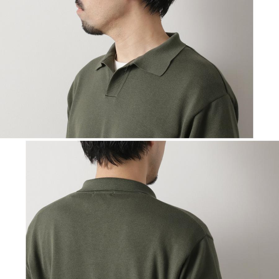 FUJITO（フジト） コットンシルク スキッパーポロ / メンズ ニット トップス カットソー 半袖 Knit Skipper Polo | FUJITO | 10