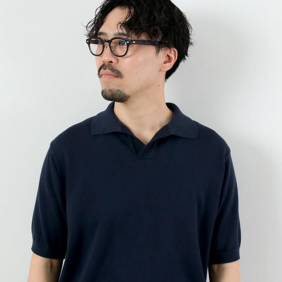 FUJITO（フジト） コットンシルク スキッパーポロ ポロシャツ 日本製 / メンズ ポロシャツ ニット トップス カットソー 半袖 | FUJITO | 10