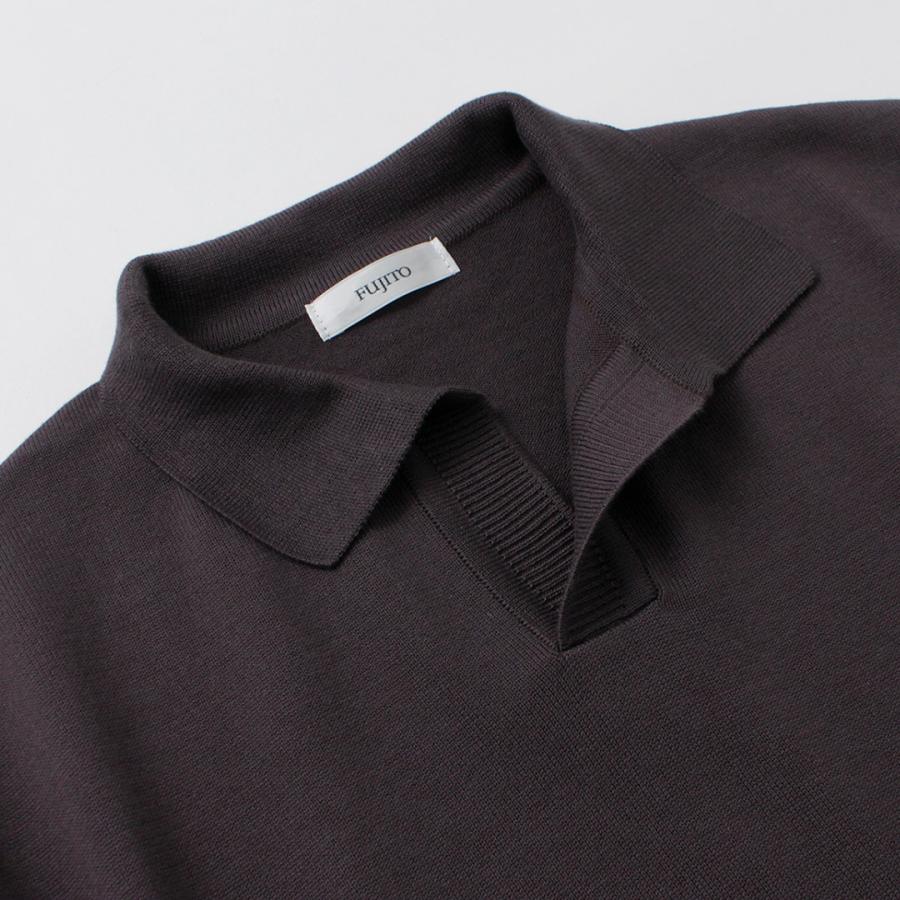FUJITO（フジト） コットンシルク スキッパーポロ / メンズ ニット トップス カットソー 半袖 Knit Skipper Polo | FUJITO | 11